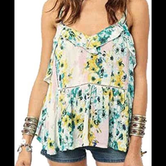 O’Neill Iveta Floral Boho Spaguetti Strap Tank S - Picture 2 of 10